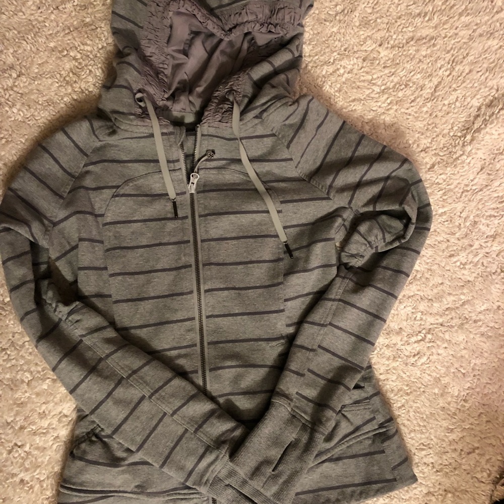 Lululemon grey striped hoodie